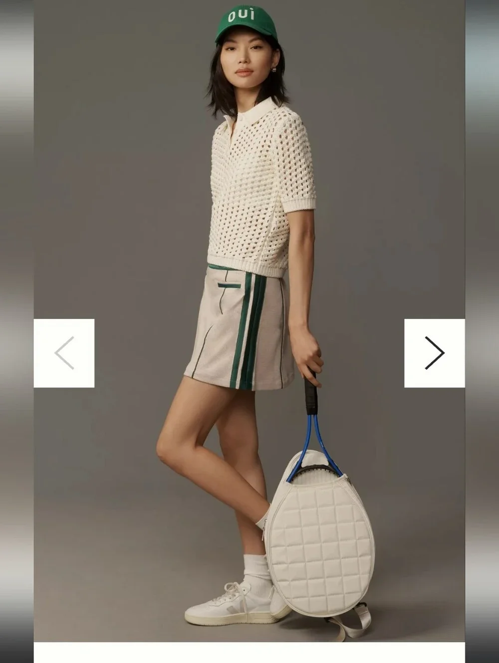 Maeve Green-Trim Tennis Skirt With Shorts Underneath